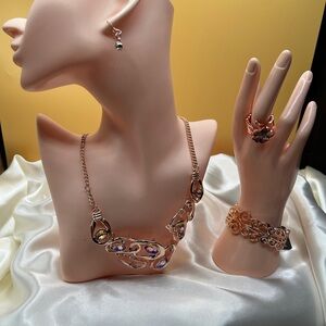 Elegant Jewelry Set with Necklace, Bracelet, and Ring.  New. For parties,etc.